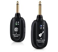 Muuoeou A8 Wireless Guitar System Rechargeable UHF Audio Wireless Transmitter Receiver for Guitar Bass Violin Keyboard