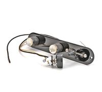 Muuoeou Fully Loaded Control Plate Pre-Wired 3-Way Control Plate with Wiring Harness for Electric Guitar(Black)