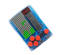 Muuoeou Game Console Production Kit DIY 51 Single-Chip Children Soldering Electronic Machine Game Set Color: Square-Green Light