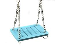 Muuoeou Hamster Toys Swing Hanging Gadget Wooden Cage Accessories Supplies Mouse blue