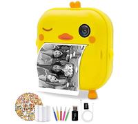 Muuoeou Instant Print Camera for Kids,Zero Ink with Print Paper,Selfie Video Digital Camera with HD 1080P, Yellow