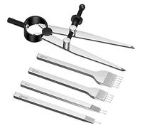 Muuoeou Leather Chisel Set, Diamond Lacing Stitching Chisel Hole Punches Tool and Wing Divider for Leather Stitching