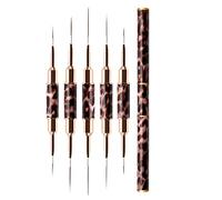 Muuoeou Liner Brush Double Nail Art Brush for Nails Metal Handle Professional Nail Design Brush Set