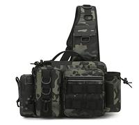 Muuoeou Multi-Functional Fishing Tackle Bag Shoulder Messenger Bag Bait Equipment Storage Waterproof Fishing Bag-B