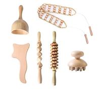 Muuoeou Professional Complete Wooden Massager Tool Massage Scraping Tool for Body Shaping,Muscle Pain Relief, Anti-Cellulite