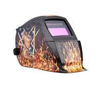Muuoeou Professional Welder Mask Solar Automatic Darkening Welding Helmet, Flame Girl