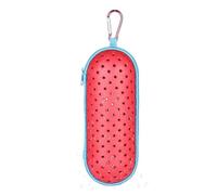 Muuoeou Swim Goggle Case for Swimming Goggles, EVA Carrying Case with Drain Hole Zipper Sunglasses Case with Clip Rose Red