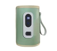 Muuoeou USB Milk Water Warmer Travel Stroller Insulated Bag Digital Display Nursing Bottle Heater for Outdoor Winter -Green