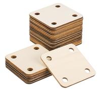 Muuookka 36pcs for Knitting Kit Supplies, Wooden Weaving Cards 2x2 Inch Square 4 Holes Tablet for DIY for Knitting Tools A