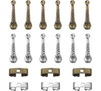 Muuookka Alloy Bolo Tie Tip Kit 18 Pcs Replacement End Caps Slides Clasps Finding Tools for Clothes Decor DIY Crafts C