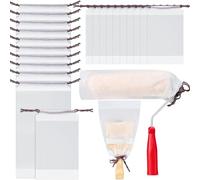 Muuookka Clear Plastic Paint Poncho 20Pcs Brush Roller Covers Wet Brush Storage Bag for Paint Brushes for Keep Roller Wet Organizer