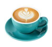 Muuookka European Style Tea Cup 220ml Minimalist Ceramic Coffee Cup Solid Color with Base Couple Mug Latte Blue