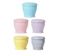 Muuookka Foldable Drinking Water Cup,6oz Silicone Foldable Travel Cup 5PCS with Lids Camping Cup