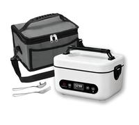 Muuookka Food Warmer 12000mAh Cordless Electric Lunch Box-Rechargeable Portable with 5-Sided Heating, for Office,Outdoors White