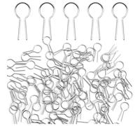 Muuookka High Temperature R-Shaped Nichrome Wire Jump Rings 300 Pieces Hanger Hooks for Ceramic Ornament for Ornments, Glass Projects