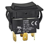 Muuookka HY60B Rocker Switch 125/250V 20/15A -on 6 Pin Push Button Switch-Arc Pushbutton for Industrial,Power Tools