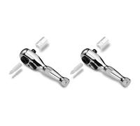 Muuookka Industrial-Grade 1/4" 72-Tooth Stubby Ratchet Wrench Socket and Drill Driver Set(2 Pieces), Chrome Finish DIY Handle Included