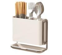 Muuookka Kitchen Countertop Cutlery Holder Wall-Mounted No-Drill Chopstick Organizer Rack Utensil Drain Storage Rack A