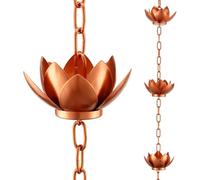 Muuookka Leaf Rain Chain, 4ft for Gutters, for Divert Water and Display, Lotus Rain Catcher Chain with Adapter for Downspout