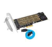 Muuookka PCIE to M. 2 Adapter M. 2 NVMe Key-M NGFF Key-B with SATA3.0 Cable Supports 2230 2242 2260 2280 22110 for SSD PCIe Cards