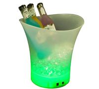 Muuookka Plastic Waterproof LED Illuminated Champagne Bucket, Ice Bucket for Bar, Champagne Crate, Beer Storage Cooler Green