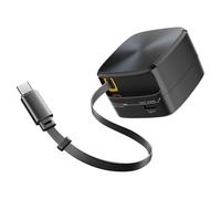 Muuookka Portable Storage Folding Extension Cord 35W GaN Fast Charging Type-C for Smartphone Tablet Laptop Black