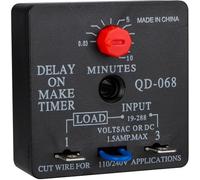 Muuookka QD-068 Delay on Make Timer, 1Pcs, 0.03 to 10 Min,Adjustable Delay, 19-288 VAC or DC