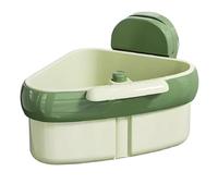 Muuookka Sink Corner Rack Suction Cups, Automatic Dumping Sink Strainer Basket, Corner Sink Trash Catcher, Corner Sink Strainer Green