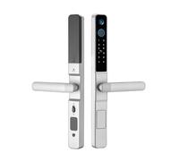 Muuookka Smart Door Lock Tuya WiFi with Integrated Camera Fingerprint Recognition RFID Password Entry Access Sliding Security Peephole Doorbell 2885 Sliding