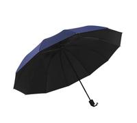 Muuookka Super Large 12 Bone Reinforced Foldable Umbrella Black Sun Protection Sturdy for Three Men and Women Manual Operation D