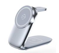 Muuookka The Wireless Charger is Foldable, Mini and Portable Supporting 15W Fast Charging for Mobile Phones Grey