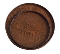 Muuookka Wooden Round Serving Tray 21/27/30cm Wood Decorative Platter for Coffee for Home Table Breakfast Dinner Tea Food Trays L