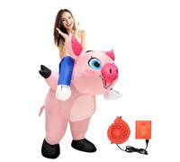 MUUPEG 2025 Inflatable Costume Adult Funny Ride on Pig Costume for Men Women Blow Up Animal Costumes for Halloween Cosplay Party