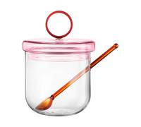 Muurla Loop sugar bowl incl spoon Ø14 cm Clear-pink-amber