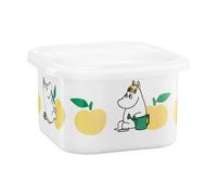Muurla Moomin enamel tin with lid 1 L Joyfull Apples-yellow