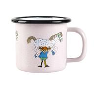 Muurla Pippi and Lilla gubben enamel mug 1.5 dl Light pink