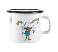 Muurla Pippi and Lilla gubben enamel mug 2.5 dl White