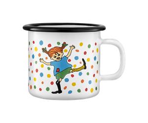Muurla Pippi enamel mug 2.5 dl Jump for Joy