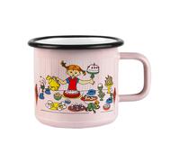 Muurla Pippi's birthday enamel mug 3.7 dl Pink