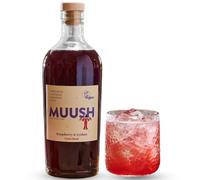 MUUSH Raspberry and Lychee Mushroom Energy Drink - Natural Juice Drink 70cl x 1 Bottle - Vegan Healthy Non-Alcoholic Mixer - Lion’s Mane & Cordyceps Superfood Blend for Mind and Body Boost