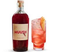 MUUSH Rhubarb & Apple Mushroom Energy Drink - Natural Juice Drink 70cl x 1 Bottle - Vegan Healthy Non-Alcoholic Mixer - Lion’s Mane & Cordyceps Superfood Blend for Mind and Body Boost