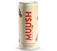 MUUSH Sparkling Drink - Blood Orange & Ginger with Lion’s Mane - Brain Boost, Gut Health, Natural Energy - Low Sugar, Vegan Functional Beverage 12 packs of 250ml