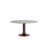 Muuto Center Dining Table Ø140 Gray Marble/Dark Red