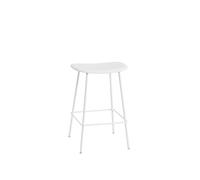 Muuto Fiber Bar Stool w. Tube Base White/ White H66 cm