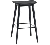 Muuto - Fiber Bar Stool Wood 75 cm, Black / Anthracite - Black