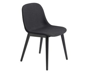 Muuto Fiber Side Chair with wooden legs Remix 183-black