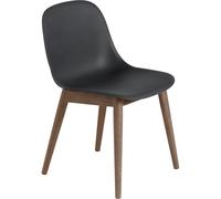 Muuto - Fiber Side Chair Wood Base, Black/Dark Stained Oak - Black