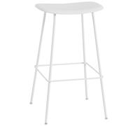 Muuto Fiber Bar Stool w. Tube Base White H76 cm