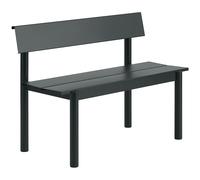 Muuto - Linear Bench With Backrest 110 cm, Black - Black