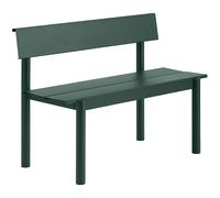 Muuto - Linear Bench With Backrest 110 cm, Dark Green - Dark Green